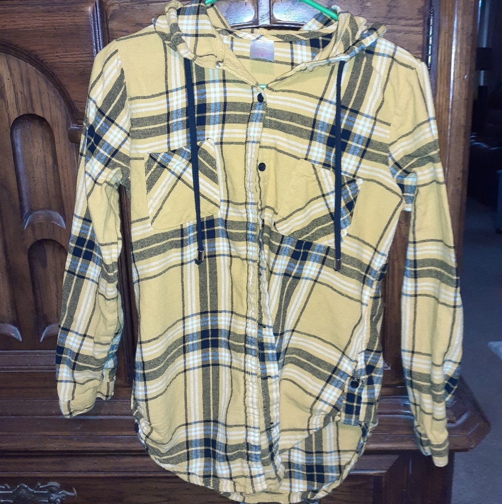 No Boundries hooded flannel